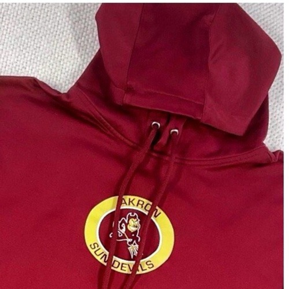 Sport-Tek Men Hoodie Maroon Polyester Large Akron Sun Devils Collegiate Athletic